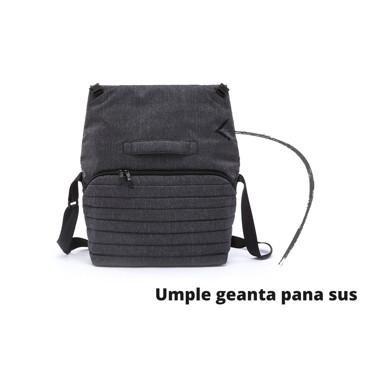 Geanta Messenger Smart Odzu - 9 Compartimente Organizator Spatiu Laptop Inchidere magnetica Expandabila 51 x cm - ODZBG01BLK