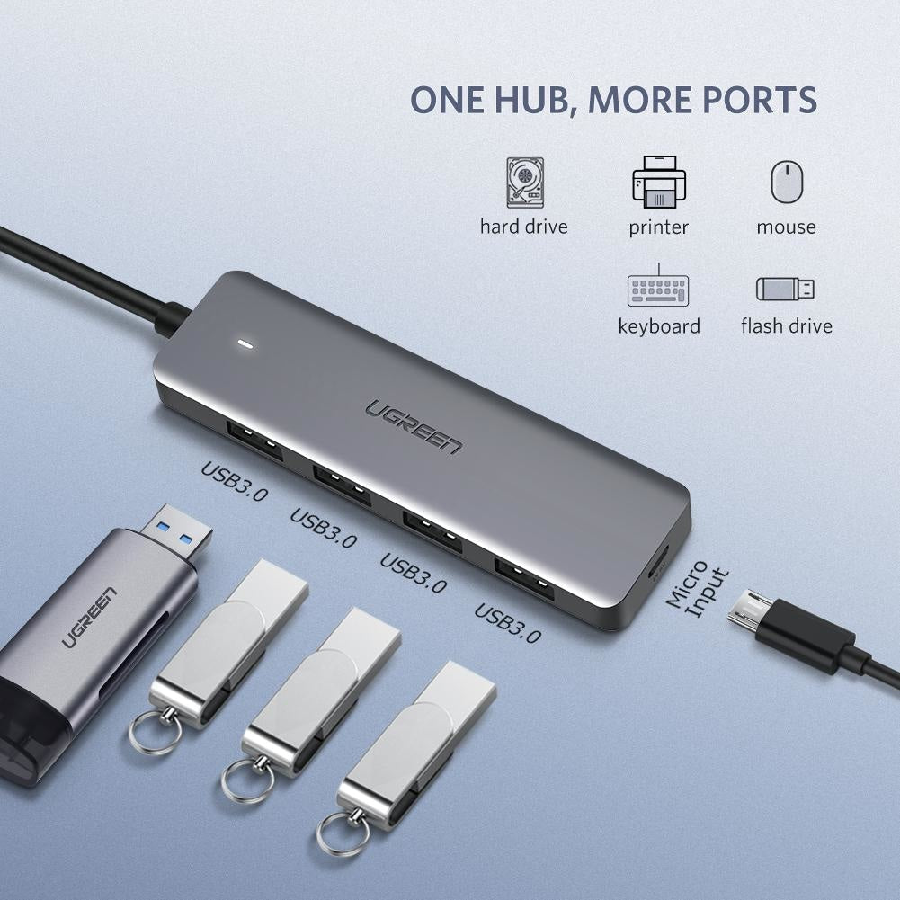 Hub USB Adaptor Ugreen - 4 x 3.0 + Micro-USB - 50985 - 6957303859856 - 6