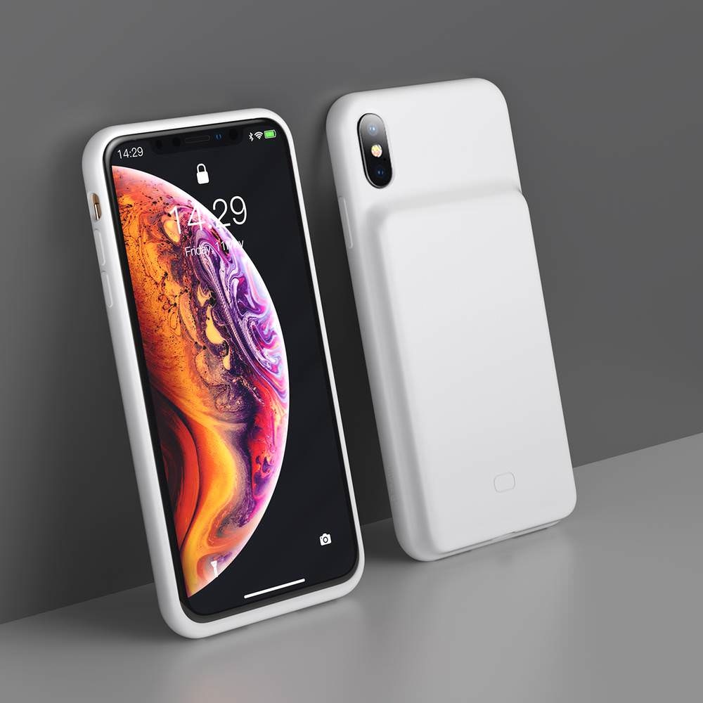 Husa cu Extra Baterie Externa 4200 mAh Baseus - iPhone XS Max - White - ACAPIPH65-BJ02 - 6953156292741 - 3