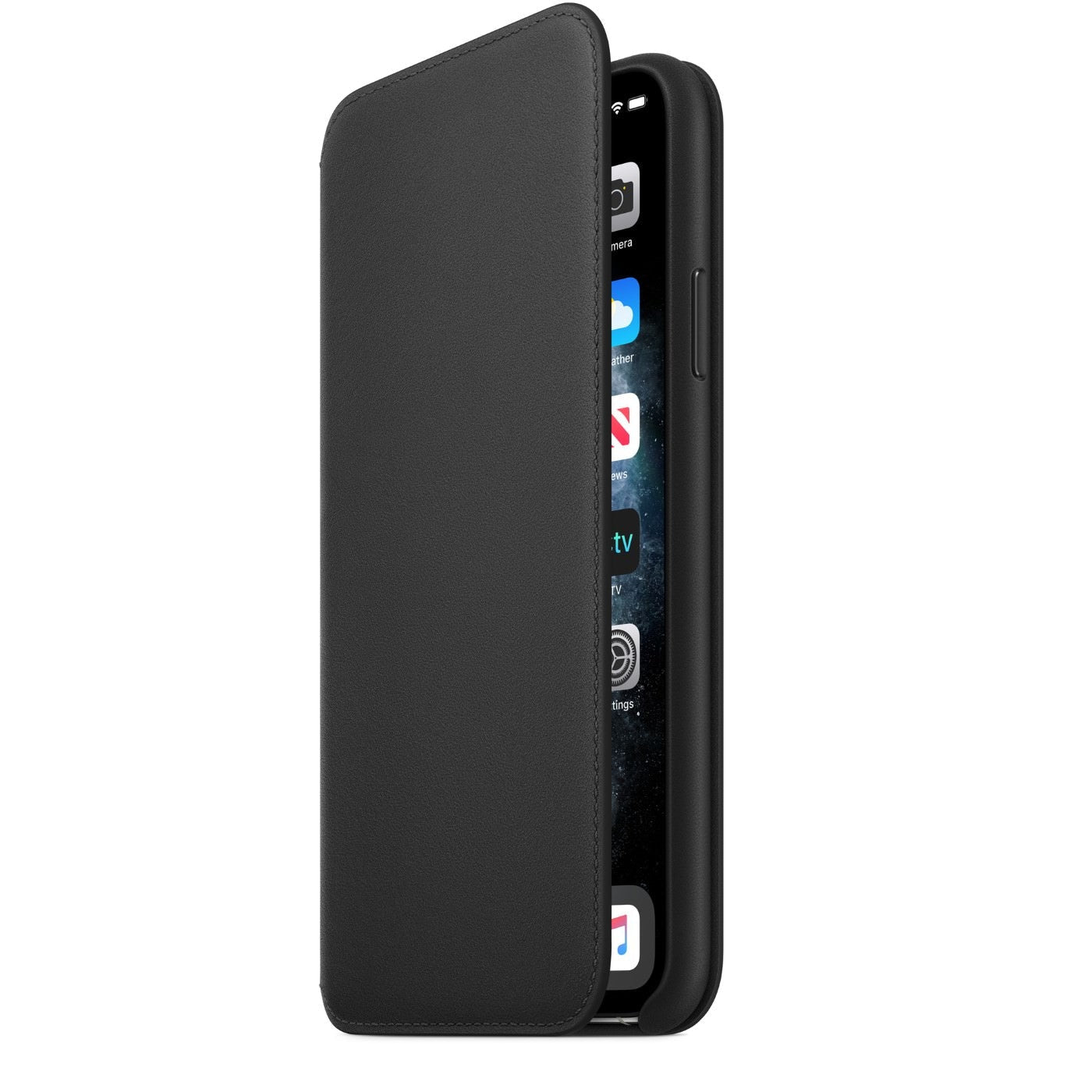 Husa Originala Piele Naturala Folio Apple MX082ZM/A - iPhone 11 Pro Max Black Resigilat - MX082ZM/A-R - 2