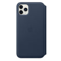 Husa Originala Piele Naturala Folio Apple MY1L2ZM/A - iPhone 11 Pro Max Deep Sea Blue Resigilat - 190199651456 - 4