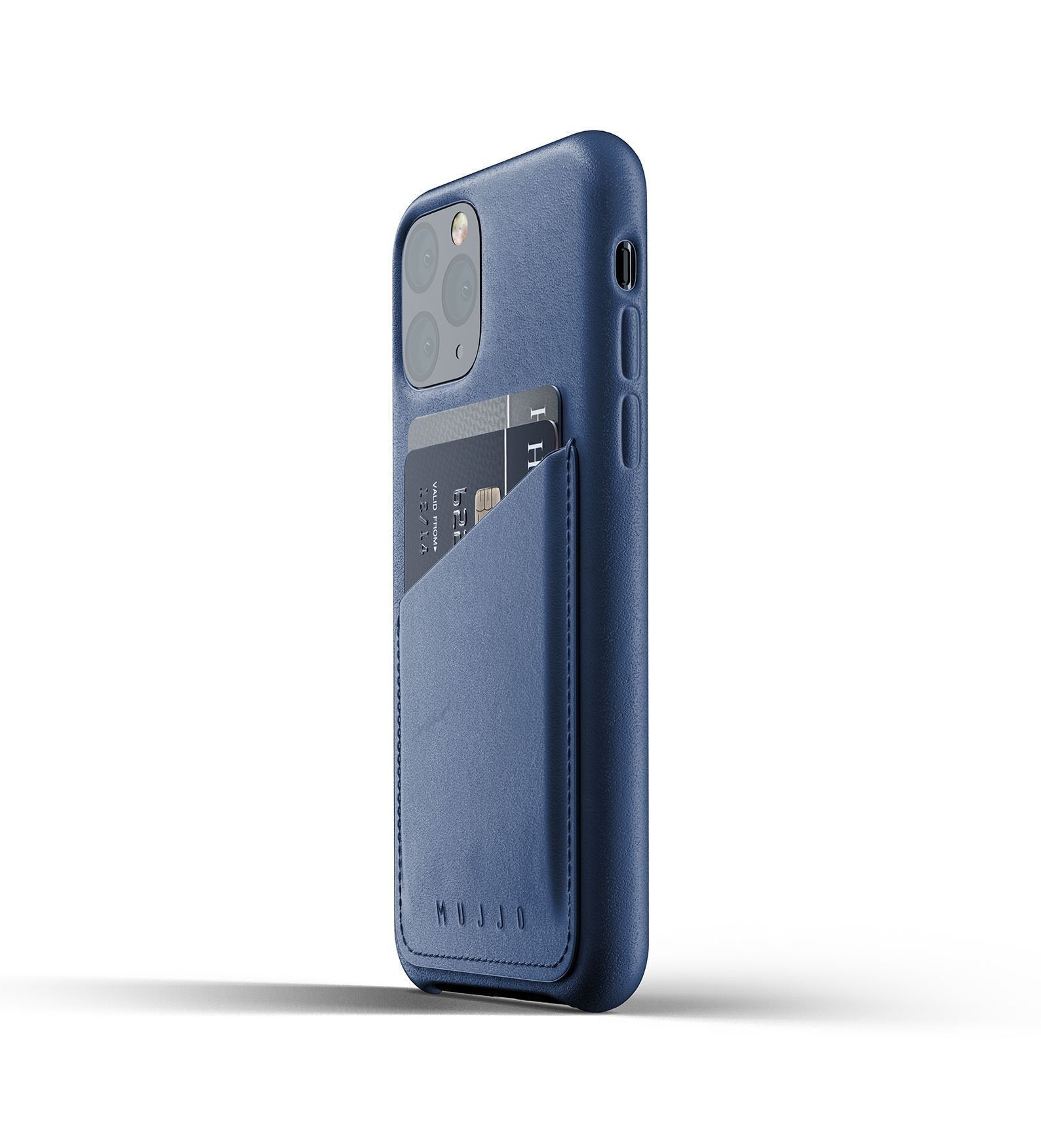 Husa Piele Naturala cu Buzunar Card Mujjo - iPhone 11 Pro - Monaco Blue - MUJJO-CL-002-BL - 16