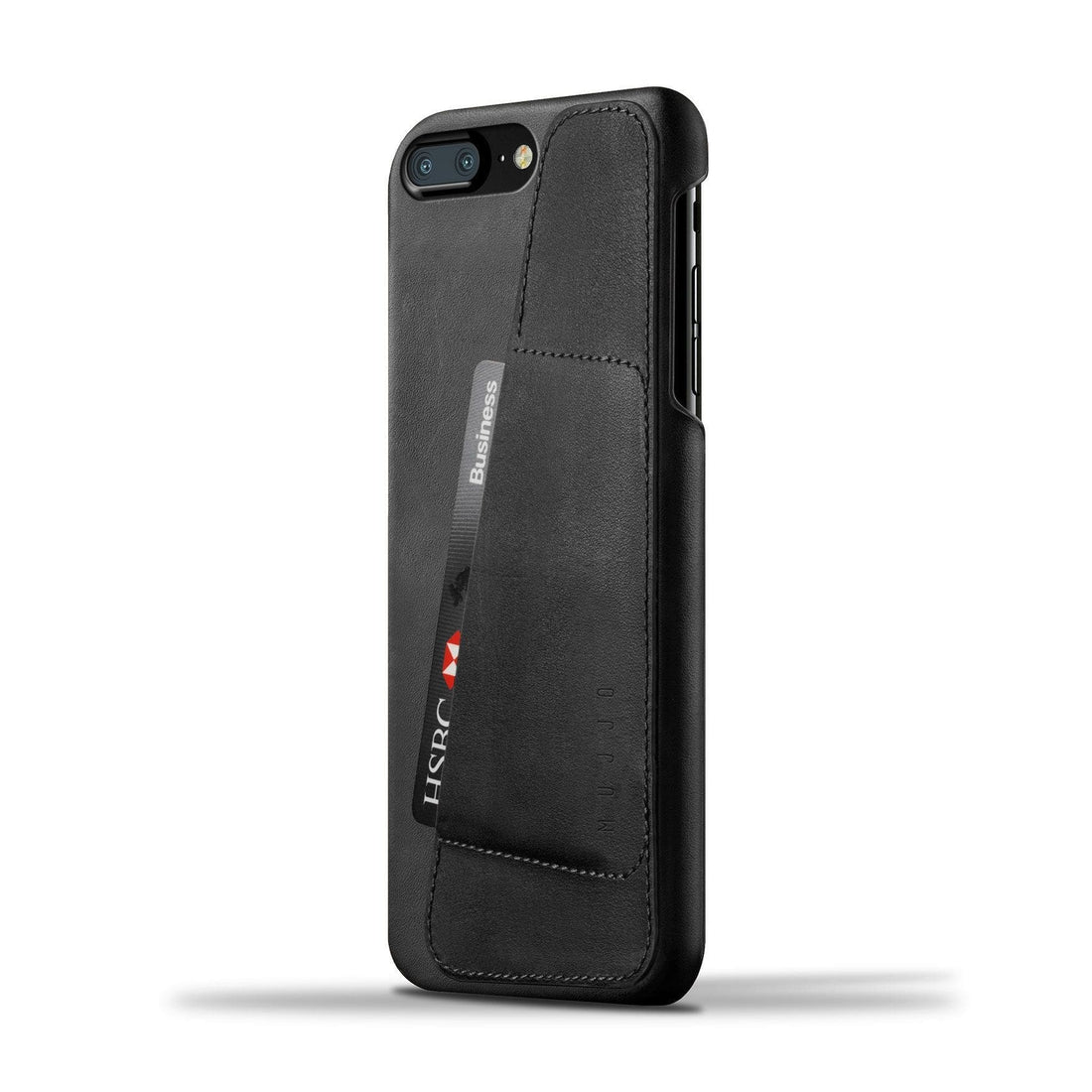 Husa Piele Naturala cu Buzunar Card Mujjo - iPhone 8 Plus / 7 - Black - MUJJO-CS-071-BK - 1