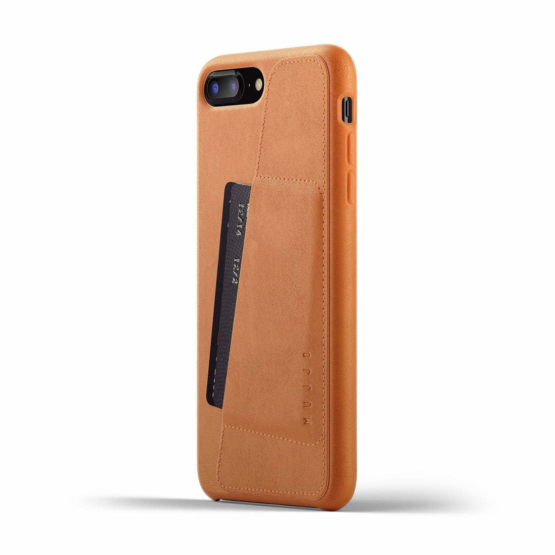 Husa Piele Naturala Full cu Buzunar Card Mujjo - iPhone 8 Plus / 7 - Tan - MUJJO-CS-091-TN - 8718546171697 - 1