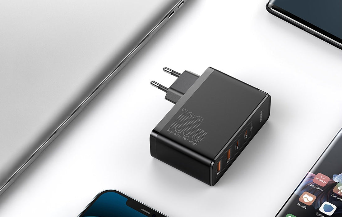 Incarcator Priza Baseus GaN2 Pro - 2 x USB-C USB 100 W Quick Charge 4.0 Power Delivery 3.0 Huawei SuperCharge Cablu - CCGAN2P-L02