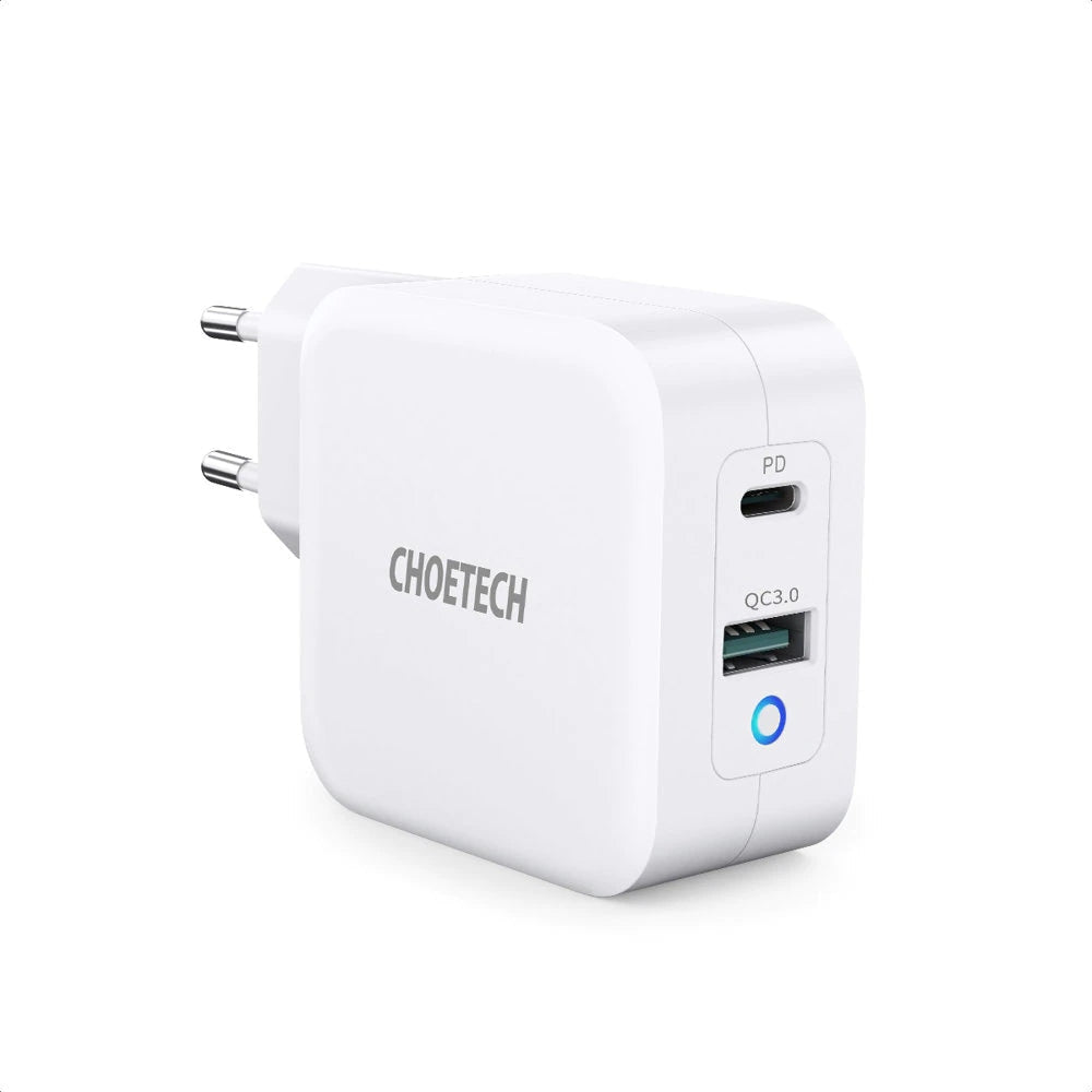 Incarcator Priza Choetech PD8002-EU - USB-C + USB GaN 65 W Power Delivery Quick Charge - 6971824975710 - 1