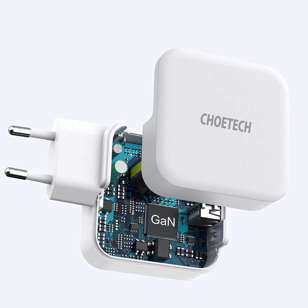 Incarcator Priza Choetech PD8002-EU - USB-C + USB GaN 65 W Power Delivery Quick Charge - 6971824975710 - 8