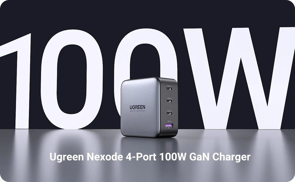 Incarcator Priza Ugreen GaN X Nexode CD226 100 W - 3 x USB-C USB Power Delivery QC AFC FCP SCP - 40747 - 6957303847471