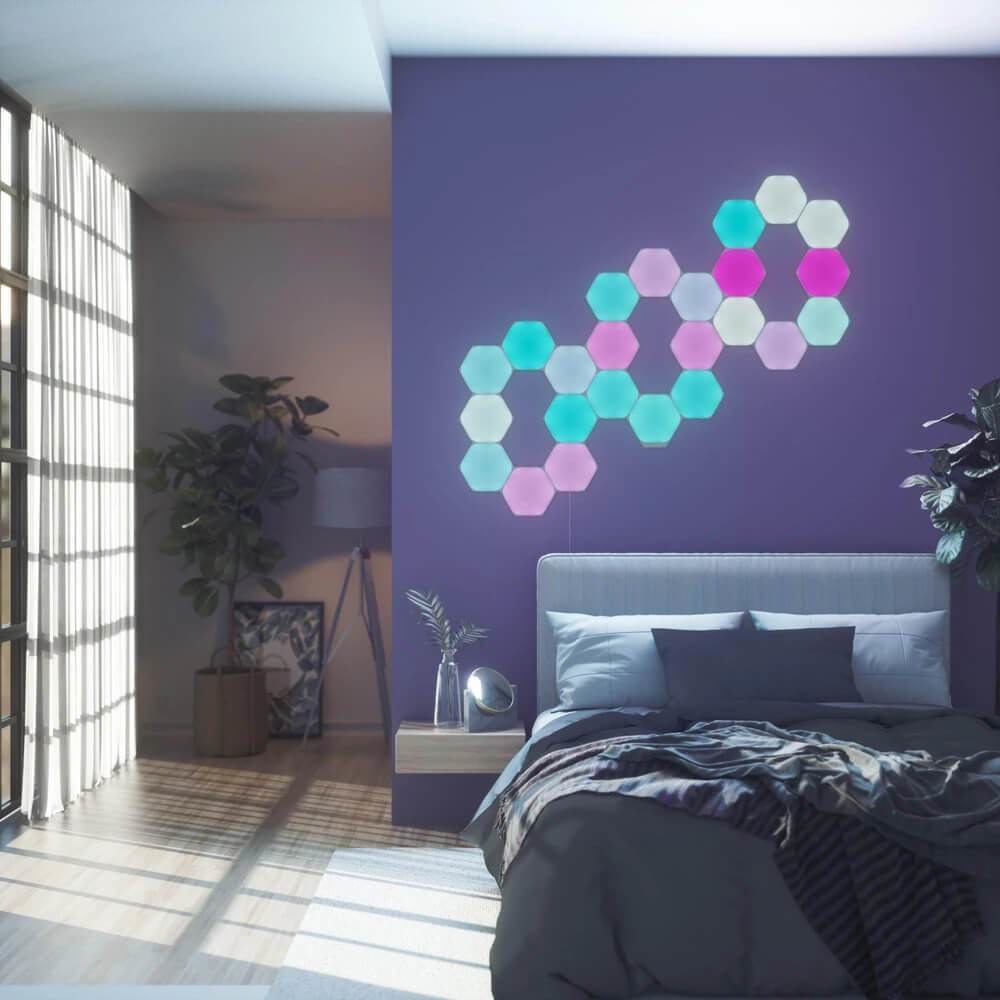 Panou Luminos LED Nanoleaf Shapes Hexagons Starter Kit 5 Pack - RGBW Wi-Fi Control Multi-Touch - NL42-5002HX-5PK - 840102700640 - 7