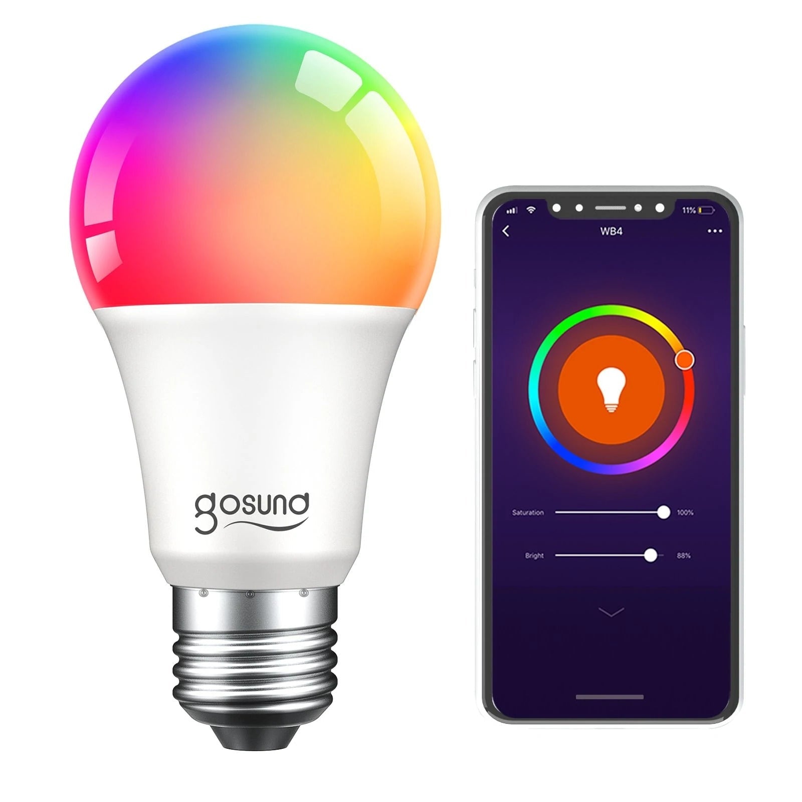 Set 4 x Bec Smart Gosund NiteBird WB4 E27 RGB - 8W 800lm 2700-6500K Reglabil APP Alexa Google Assistant Timer - WB4-4pack - 5907489608640