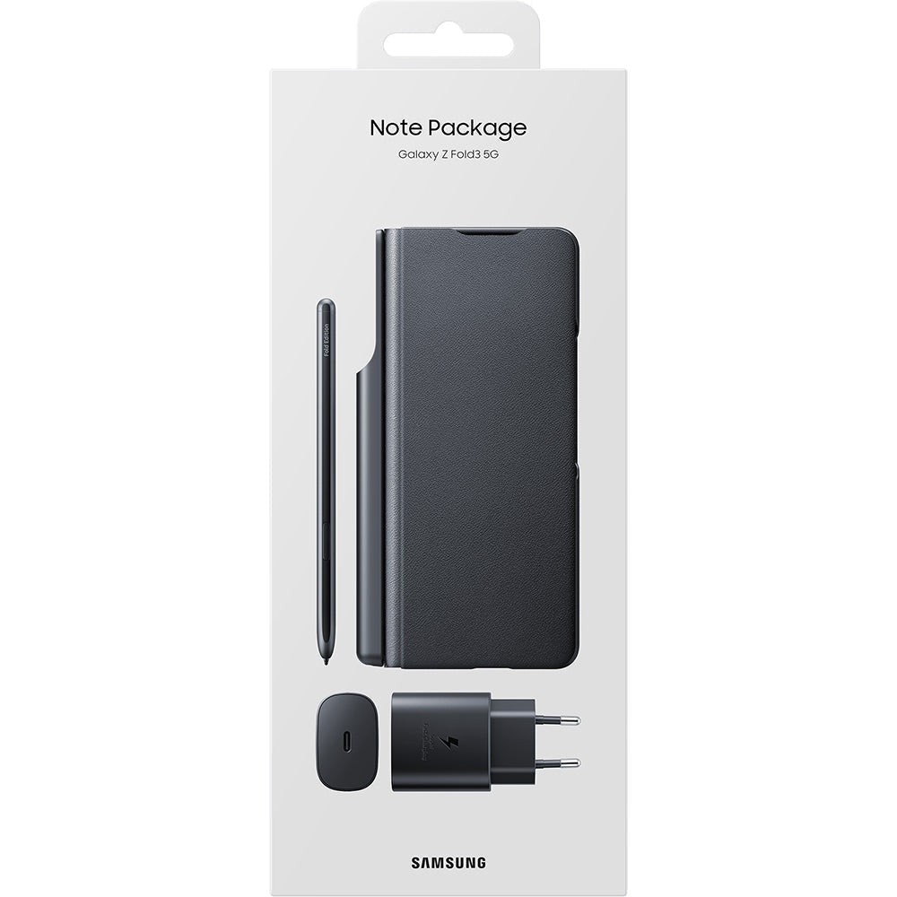 Starter Kit Husa Originala Piele Naturala Samsung Flip Cover + S-Pen + Incarcator 25W EF-FF92KKBEGEE - Galaxy Z Fold 3 - 8806092740464 - 11